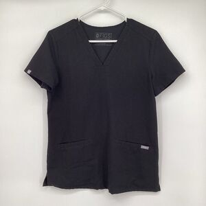 Ladies FIGS Casma Scrub Top- Black-‎ XS